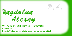 magdolna alexay business card